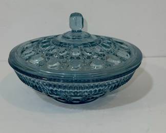 Blue Covered Candy Dish
