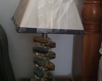 Vintage Kaeder Clear Acrylic Lucite Suspended Stacked Toy Car Table Lamp