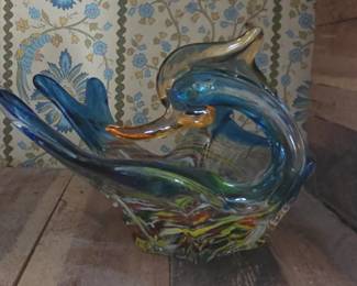 Sooner Glass Swan Bowl