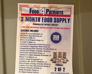 There are 2 sets of survival food for a total of a 6 month supply. Food 4Patriots