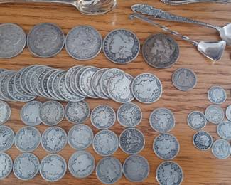 silver dollars, morganscoins, sterling, morgans, barber halves