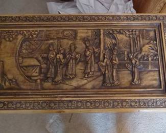 beautiful hand carved trunk