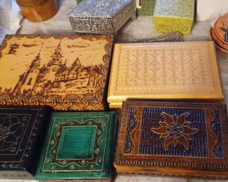 wooden boxes from all over the world