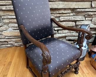 19th-century renaissance style, carved wooden chair