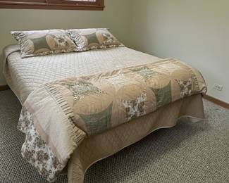 Queen size bed with metal frame and spring box