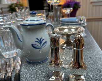 vintage silver-plated salt and pepper shakers