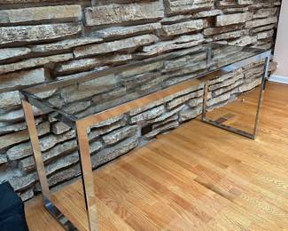 MCM Chrome glass top table