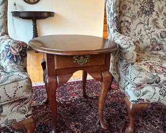 min-century oval end table