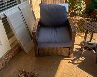 One of two outdoor recliners