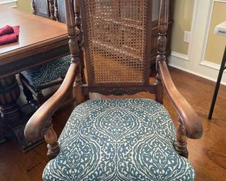 BARLEY TWIST DINING CHAIR WITH CANE BACK CHAIRS 2 ARM AND 6 SIDE