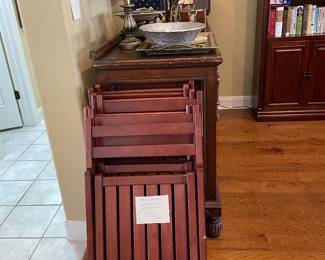 7 WOODEN FOLDING CHAIRS