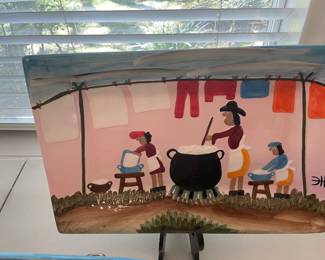 CLEMENTINE HUNTER PLATTER