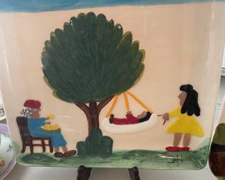 CLEMENTINE HUNTER PLATTER