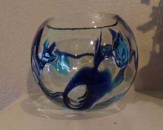 Murano glass with blue design