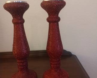 Red glitter candle sticks