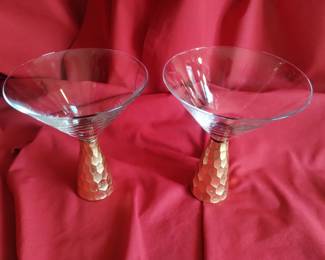 Gold colored stem glasses