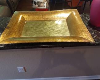 Gold colored tray
