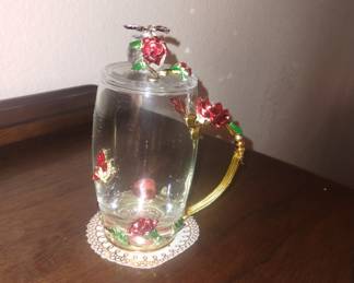 Flower teacup with coaster