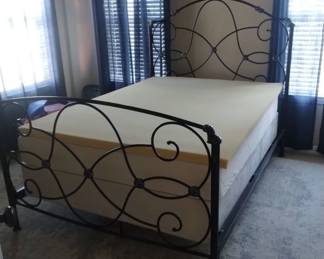 Metal bed frame and mattress