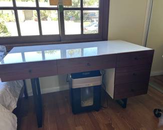Walnut and White Lacquer Desk