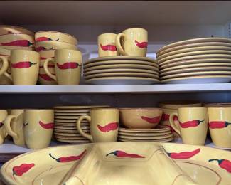 Yellow and Chili Pepper Dining Set