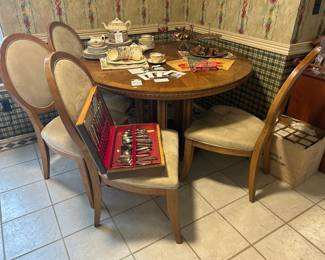 Dining Chair Set, Wood Circular Dining Table  