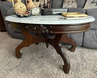 Victorian Style Marble Top Coffee Table 