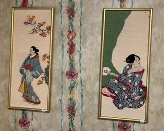Cross Stitched Geisha Art 