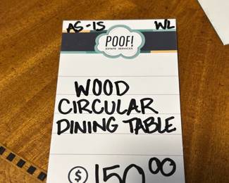 Wood Circular Dining Table 