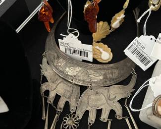 Sterling Amber Drop Earrings 