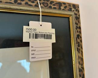 Signed Tiger Watercolor Painting 