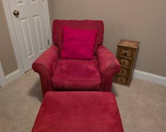 Red Chair and Ottoman