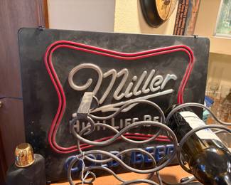 Neon Miller 1970s sign