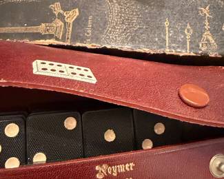 Noymar Rare 1920’s Domino set in leather case and original box 