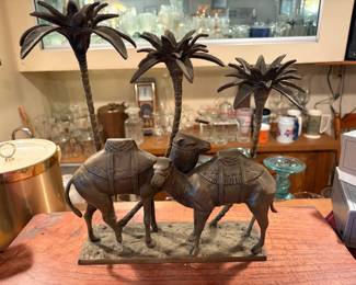 Vintage bronze camel statue