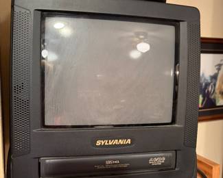 Vintage Sylvania television, VCR radio combo
