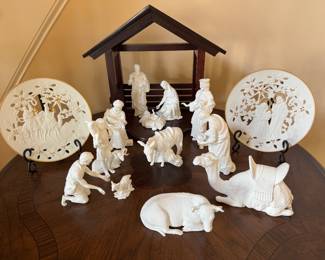 Lenox Nativity and two Lenox Christmas plates