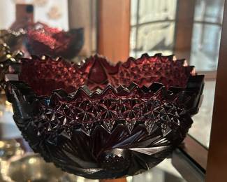 LE Smith cut glass bowl