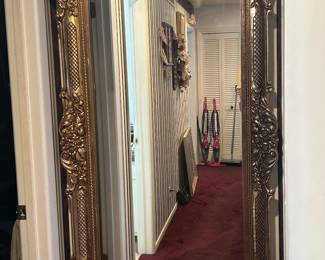 Huge Hollywood regency ornate gold mirror