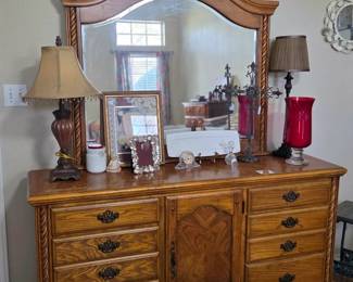 Bedroom dresser and mirror 