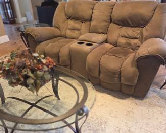 Double side reclining sofa couch