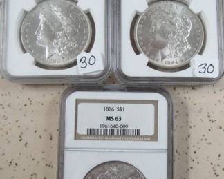 NGC Graded Morgan Silver Dollars