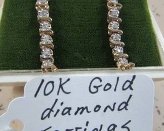 10K Gold Diamond Earrings