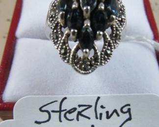 Vintage Sterling Sapphire Ring
