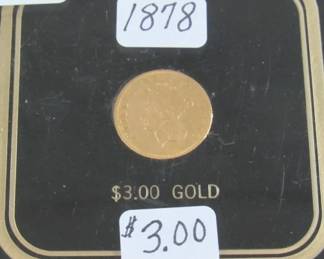 1878 Gold $3.00 Coin