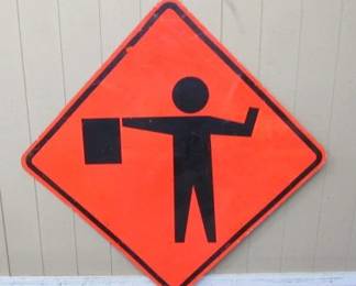 Large Metal Flagman Sign