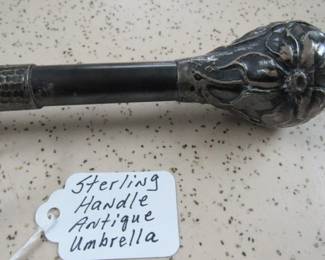 Sterling Handle Antique Umbrella 