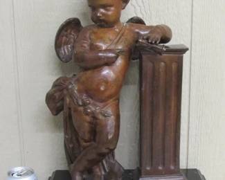 Cherub Statue on Marble Base