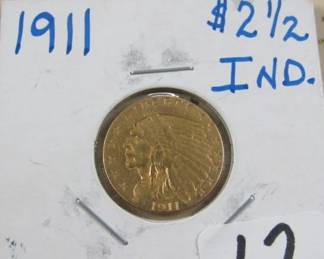 1911 Gold $2.50 Indian Head Coin