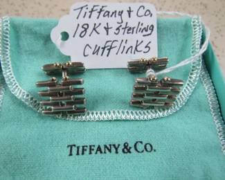 Tiffany & Co. 18K & Sterling Cufflinks